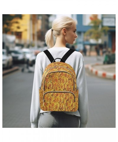 Fashion Backpack Mini Backpack Purse Casual Daily Backpack Yellow Rose for Travel for College Work Medium $18.35 Backpacks