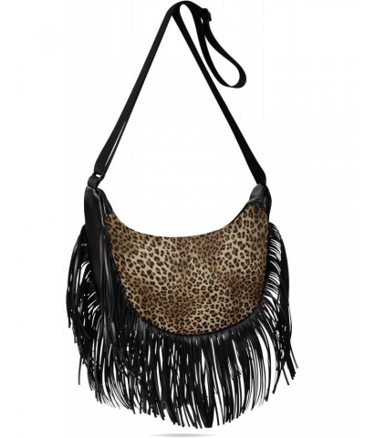 Tassel Crossbody Bag Leopard Furry Print Women Fringe Boho Handbag Hippie Purse Vintage Bohemian Shoulder Bag '70s Daily Bag ...