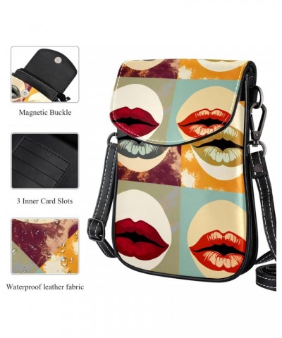 Crossbody Bags for Women,Crossbody Bag Men,Small Sling Bag,Abstract Kiss Modern Lips,Crossbody Purse $12.92 Crossbody Bags