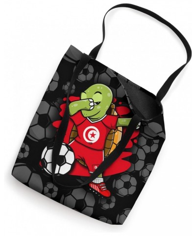 Dabbing Turtle Tunisia Soccer Fans Jersey Tunisian Football Tote Bag $13.69 Totes