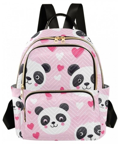 Mini Backpack Purse for Women, Pink Heart Panda Travel Bag Casual Daypack Shoulder Bag Medium $18.55 Backpacks