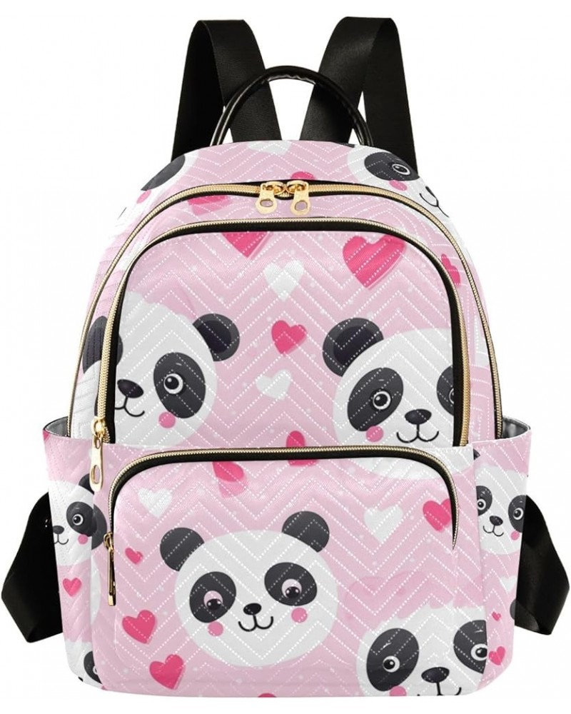 Mini Backpack Purse for Women, Pink Heart Panda Travel Bag Casual Daypack Shoulder Bag Medium $18.55 Backpacks