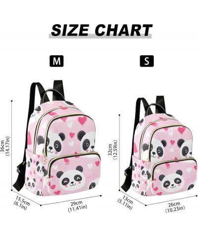 Mini Backpack Purse for Women, Pink Heart Panda Travel Bag Casual Daypack Shoulder Bag Medium $18.55 Backpacks