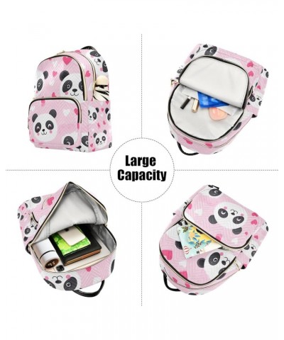 Mini Backpack Purse for Women, Pink Heart Panda Travel Bag Casual Daypack Shoulder Bag Medium $18.55 Backpacks