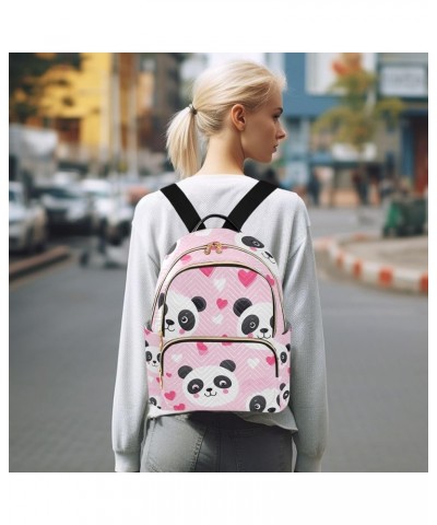 Mini Backpack Purse for Women, Pink Heart Panda Travel Bag Casual Daypack Shoulder Bag Medium $18.55 Backpacks