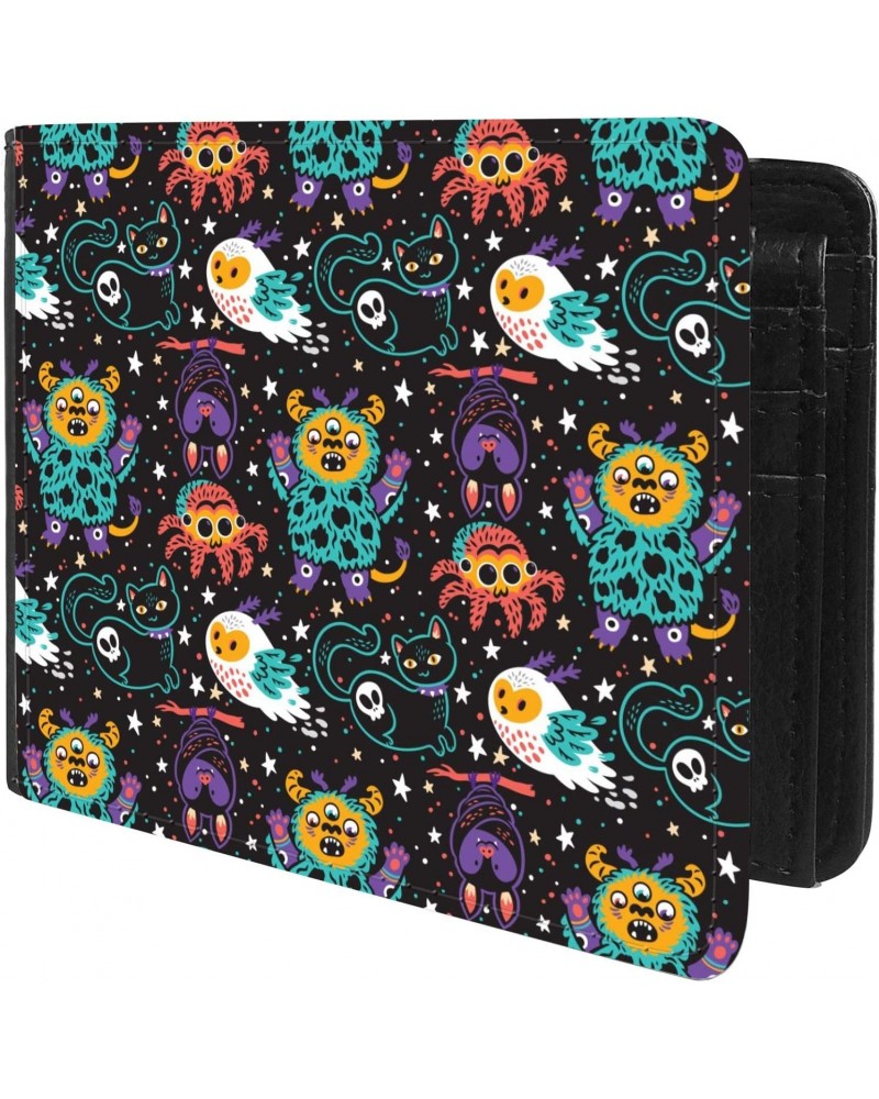 Unique Desige Pattern - Cats and Night Owls, Slim Front Pocket Wallet Billfold RFID Blocking $10.84 Wallets