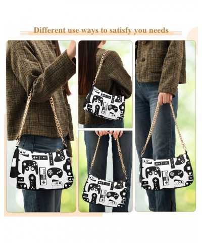 Shoulder Bag Vintage Game Joystick Black White Women Clutch Handbag Shoulder Purch Date Chain Bag Tote Bag Spring Holiday Bir...