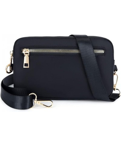 Women Crossbody Bag Small Waterproof Nylon Zipper Travel Shoulder Handbag Cellphone Pouch Black $9.50 Crossbody Bags