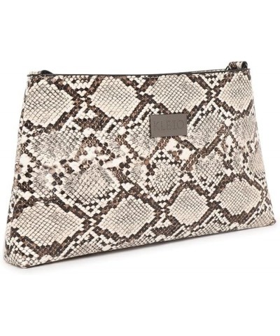 Women's Sleek Animal Printed Textured Pu Leather Shoulder Sling Bag Beige $18.45 Shoulder Bags