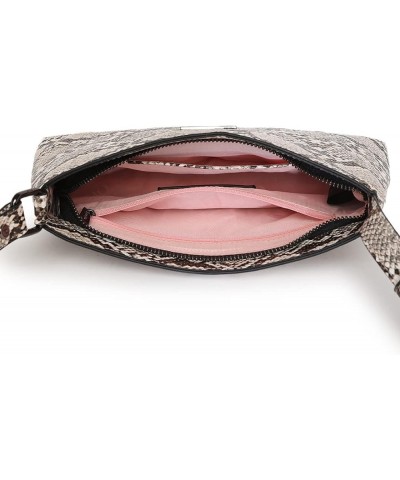 Women's Sleek Animal Printed Textured Pu Leather Shoulder Sling Bag Beige $18.45 Shoulder Bags