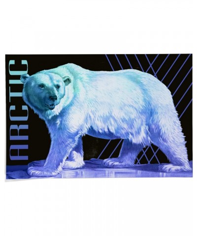 24x36 Inch Giclee Print, Arctic, Polar Bear, Modern, Neon $29.99 Totes