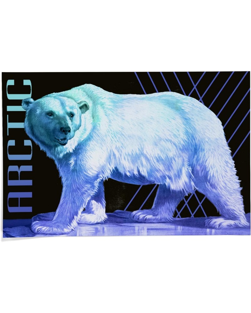 24x36 Inch Giclee Print, Arctic, Polar Bear, Modern, Neon $29.99 Totes