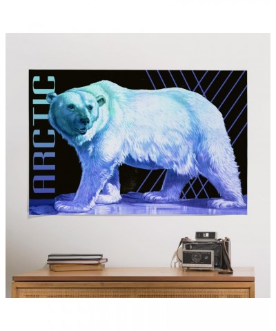 24x36 Inch Giclee Print, Arctic, Polar Bear, Modern, Neon $29.99 Totes