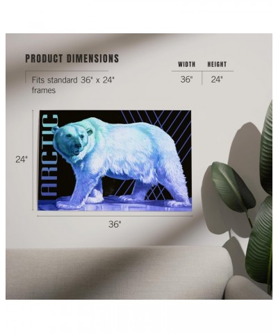 24x36 Inch Giclee Print, Arctic, Polar Bear, Modern, Neon $29.99 Totes