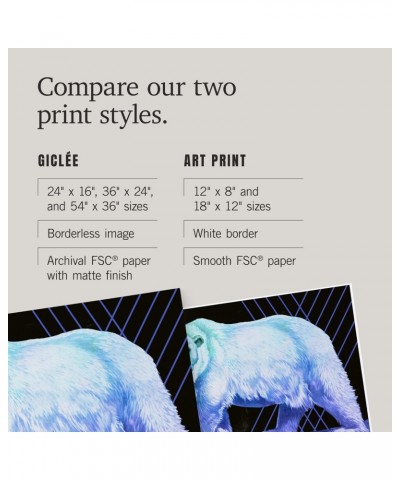 24x36 Inch Giclee Print, Arctic, Polar Bear, Modern, Neon $29.99 Totes