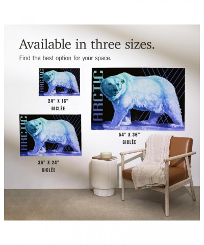 24x36 Inch Giclee Print, Arctic, Polar Bear, Modern, Neon $29.99 Totes