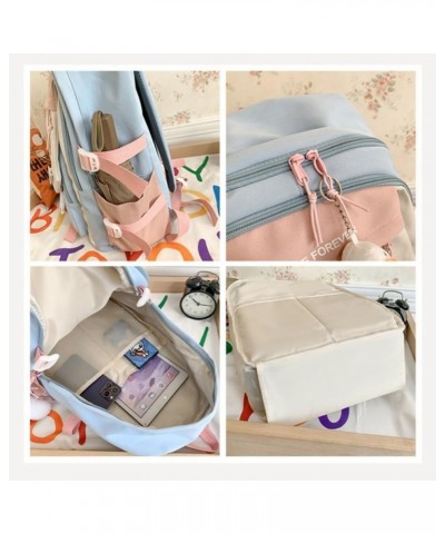 Kawaii Lightweight Waterproof Aesthetic Crossbody Bag with Cute Accessories (D-Black) A-blue $13.53 Crossbody Bags