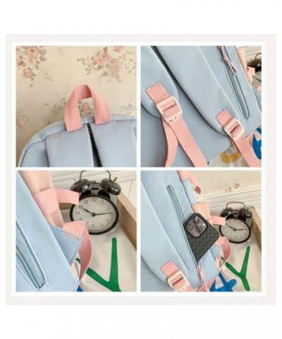 Kawaii Lightweight Waterproof Aesthetic Crossbody Bag with Cute Accessories (D-Black) A-blue $13.53 Crossbody Bags