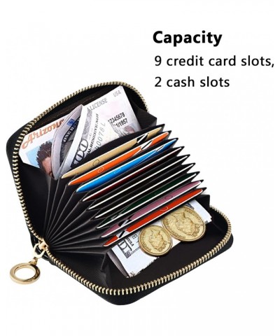 RFID Credit Card Holder Raccoon Leather With Zipper Card Case Wallet for Women Girls $10.25 Wallets