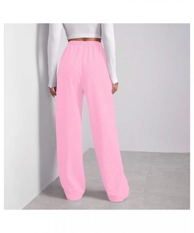 Womens Cargo Sweatpants Casual Baggy Athletic High Waisted Casual Loose Trousers Loose Fit with Pockets Sweat Pants 2-pink $1...