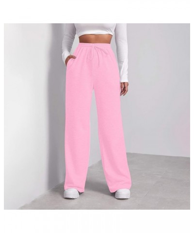 Womens Cargo Sweatpants Casual Baggy Athletic High Waisted Casual Loose Trousers Loose Fit with Pockets Sweat Pants 2-pink $1...