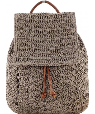 Handwoven Straw Backpack for Women Bohemian Beach Backpack Purse Casual Holiday Daypack 4993grey $17.14 Backpacks