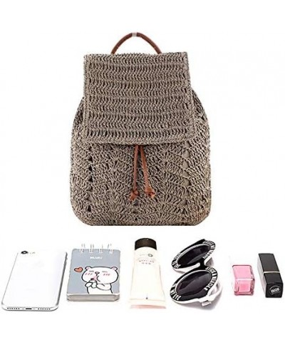 Handwoven Straw Backpack for Women Bohemian Beach Backpack Purse Casual Holiday Daypack 4993grey $17.14 Backpacks