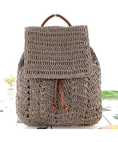 Handwoven Straw Backpack for Women Bohemian Beach Backpack Purse Casual Holiday Daypack 4993grey $17.14 Backpacks