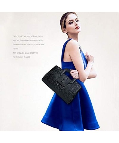 Top Handle Satchel Women Vintage Flap Tote Clutch Handbag Crossbody Shoulder Bag Purse Alligator Print $23.39 Totes