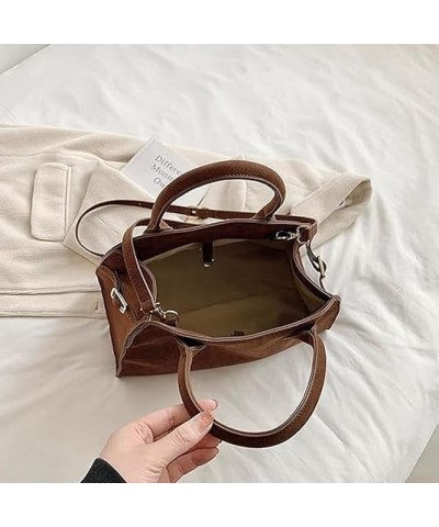 2024 Suede Purses For Women Bags Women Suede Purse Tote Bag Vintage Top Handle Fashion Retro Shoulder Satchel Top Handle Bag ...