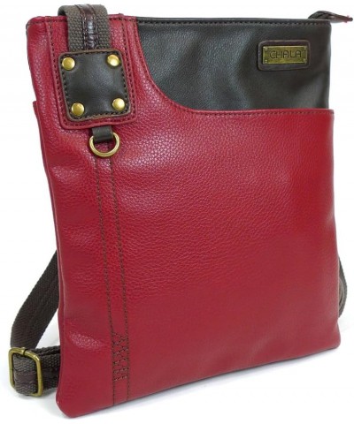 SWING Pack Small Cross-Body Purse with Metal Mini Keychain Burgundy- Bronze Spider $25.76 Crossbody Bags