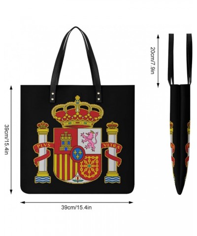 Spanish Flag Women Handbags PU Leather Tote Shoulder Bag Purses for Travel Shopping Work $20.71 Totes