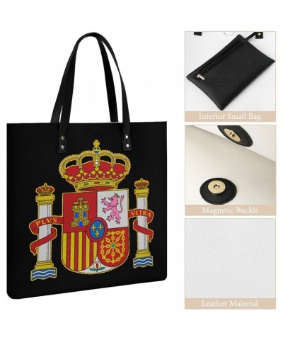 Spanish Flag Women Handbags PU Leather Tote Shoulder Bag Purses for Travel Shopping Work $20.71 Totes