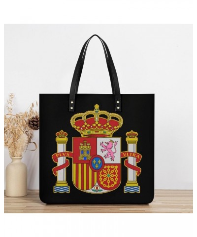 Spanish Flag Women Handbags PU Leather Tote Shoulder Bag Purses for Travel Shopping Work $20.71 Totes