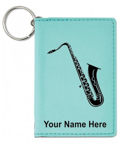 ID Holder Wallet, Saxophone, Personalized Engraving Included (Black with Silver) Teal $15.67 Wallets