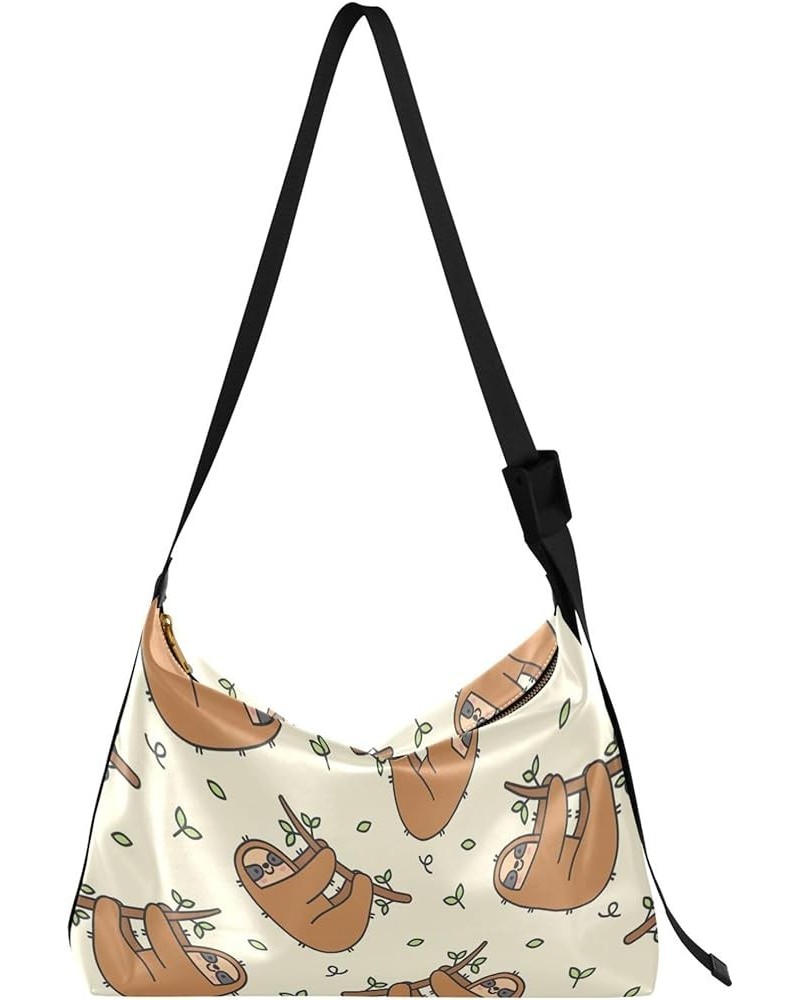 Coral Reef Lobster Anchor Hobo Ladies Handbags Leather Large Purse Crossbody Animal Print Women's Shoulder Bag Cute Sloth Bei...