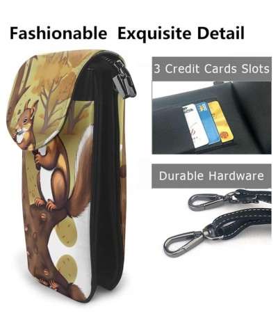 Flying Seagulls Stylish And Secure Cell Phone Purse Wallet Crossbody - Perfect For Daily Use And Travel Nut-eating Squirrel $...