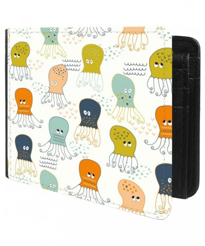 Unique Desige Pattern - Octopus in the water, Slim Front Pocket Wallet Billfold RFID Blocking $12.50 Wallets