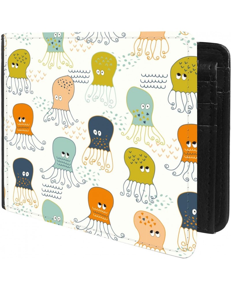 Unique Desige Pattern - Octopus in the water, Slim Front Pocket Wallet Billfold RFID Blocking $12.50 Wallets