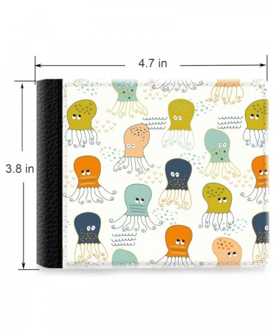 Unique Desige Pattern - Octopus in the water, Slim Front Pocket Wallet Billfold RFID Blocking $12.50 Wallets