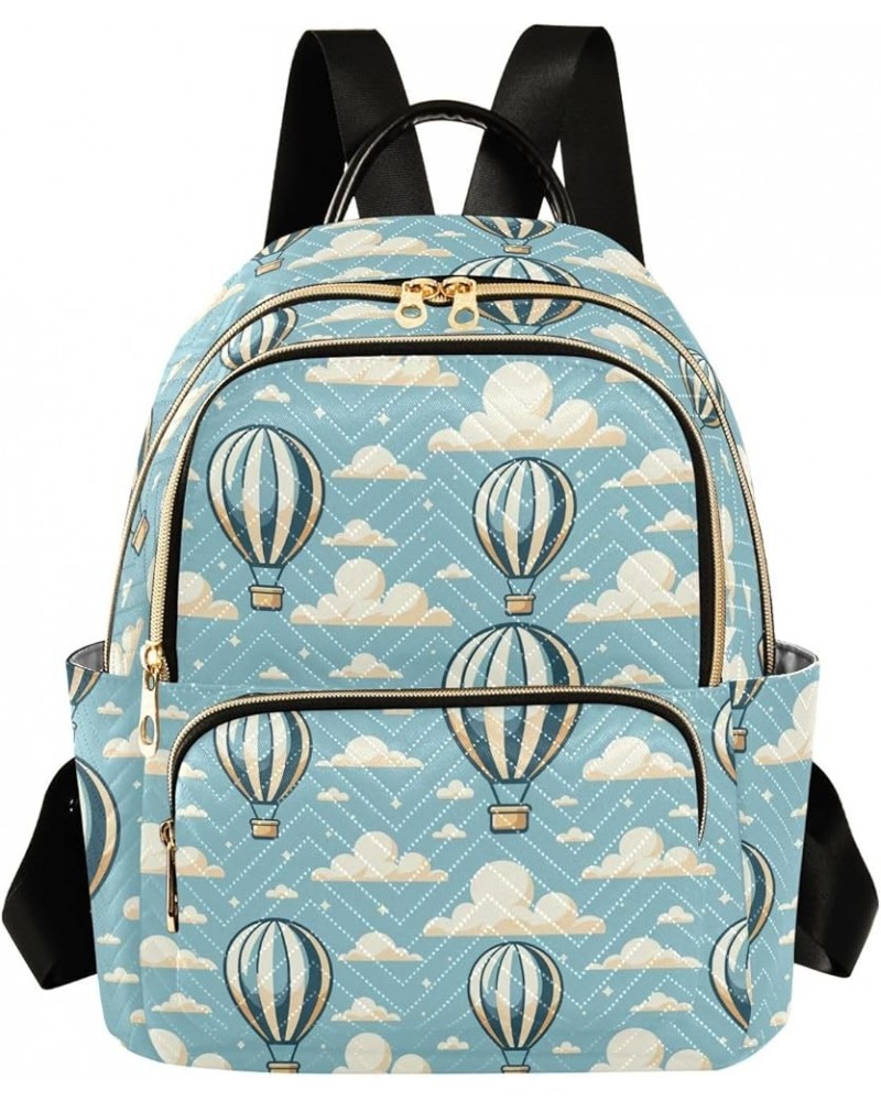 Retro Hot Air Balloon Style Fashion Backpack Purse for Women, Casual Daypacks, Ladies Gift for Traveling Hiking Multicolor Sm...