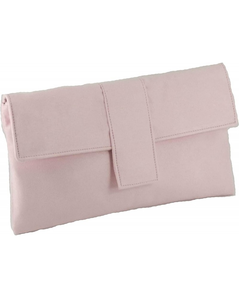 Womens Elegant Faux Suede Clutch Bag/Shoulder Bag Occasion Wedding Party Prom Bag Baby Pink $23.39 Clutches