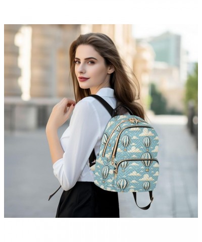 Retro Hot Air Balloon Style Fashion Backpack Purse for Women, Casual Daypacks, Ladies Gift for Traveling Hiking Multicolor Sm...