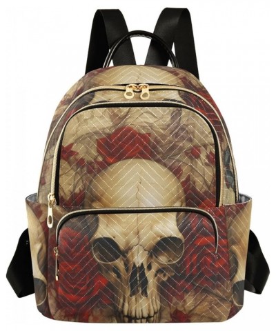 Medium Fashion Backpack for Women Vintage Gothic Skull Print Ladies Travel Daypack Aesthetic Shoulder Bag 10.2×5.1×12.5 IN $1...