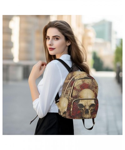 Medium Fashion Backpack for Women Vintage Gothic Skull Print Ladies Travel Daypack Aesthetic Shoulder Bag 10.2×5.1×12.5 IN $1...