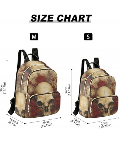 Medium Fashion Backpack for Women Vintage Gothic Skull Print Ladies Travel Daypack Aesthetic Shoulder Bag 10.2×5.1×12.5 IN $1...