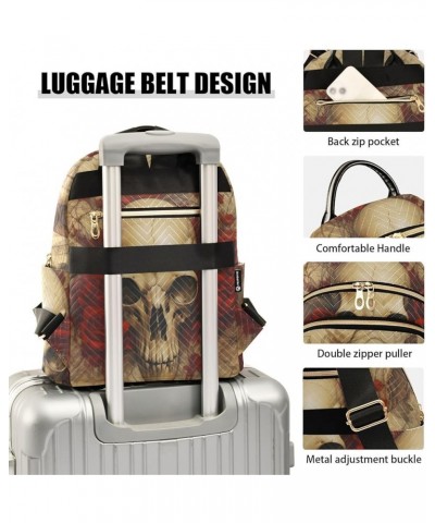 Medium Fashion Backpack for Women Vintage Gothic Skull Print Ladies Travel Daypack Aesthetic Shoulder Bag 10.2×5.1×12.5 IN $1...