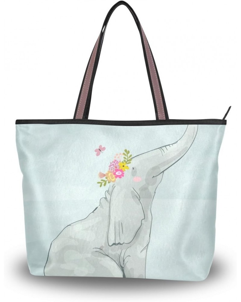 Cooper girl Welcome Elephant Paradise Tote Bag Top Handle Handbag Shoulder Bag Large Capacity $20.71 Totes