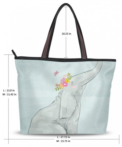 Cooper girl Welcome Elephant Paradise Tote Bag Top Handle Handbag Shoulder Bag Large Capacity $20.71 Totes