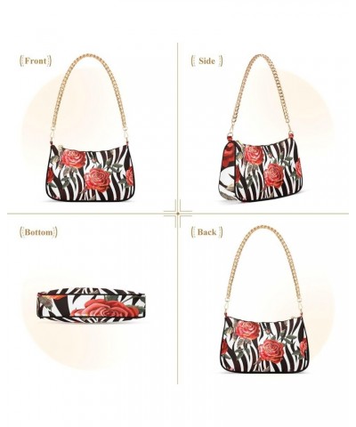 England Vintage Uk Flag Cute Shoulder Bags for Women Hobo Party Purses Artistic Tote Handbag Rose Zebra Print Cute $17.39 Sho...